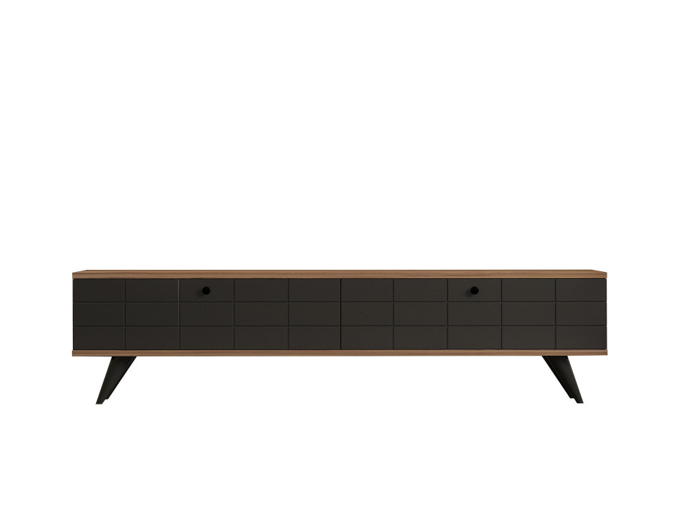 Soporte de TV de madera "Alberi" - 160 x 25 x 35 cm - Gris antracita