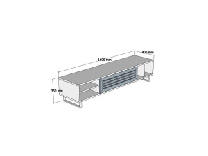 Soporte de TV de madera "Eray" - 160 x 40 x 35 cm - Nogal, Antracita