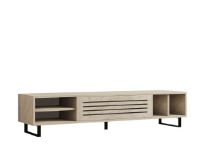 Soporte de TV de madera "Safir" - 160 x 40 x 35 cm - Travertino