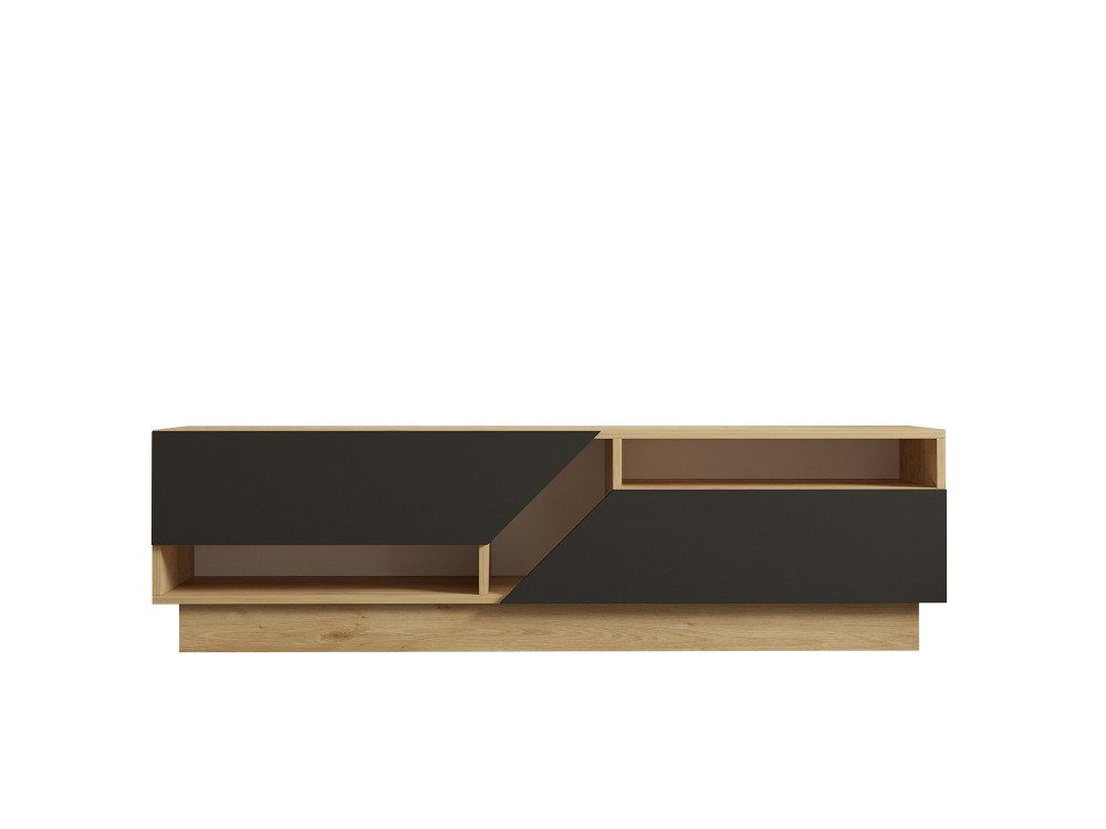 Soporte de TV de madera "Yaprak" - 160 x 40 x 45 cm - Saphir, Antracita