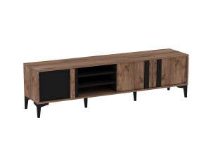 Soporte de TV de madera "Mengu" - 180 x 40 x 50 cm - Atlantic, Antracita