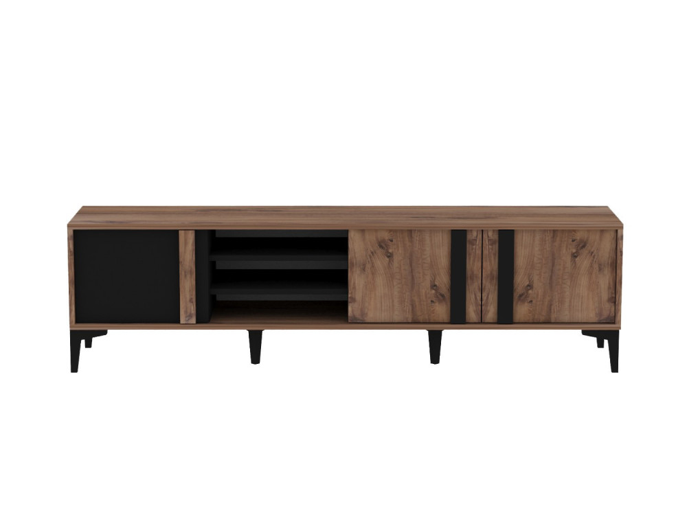Soporte de TV de madera "Mengu" - 180 x 40 x 50 cm - Atlantic, Antracita