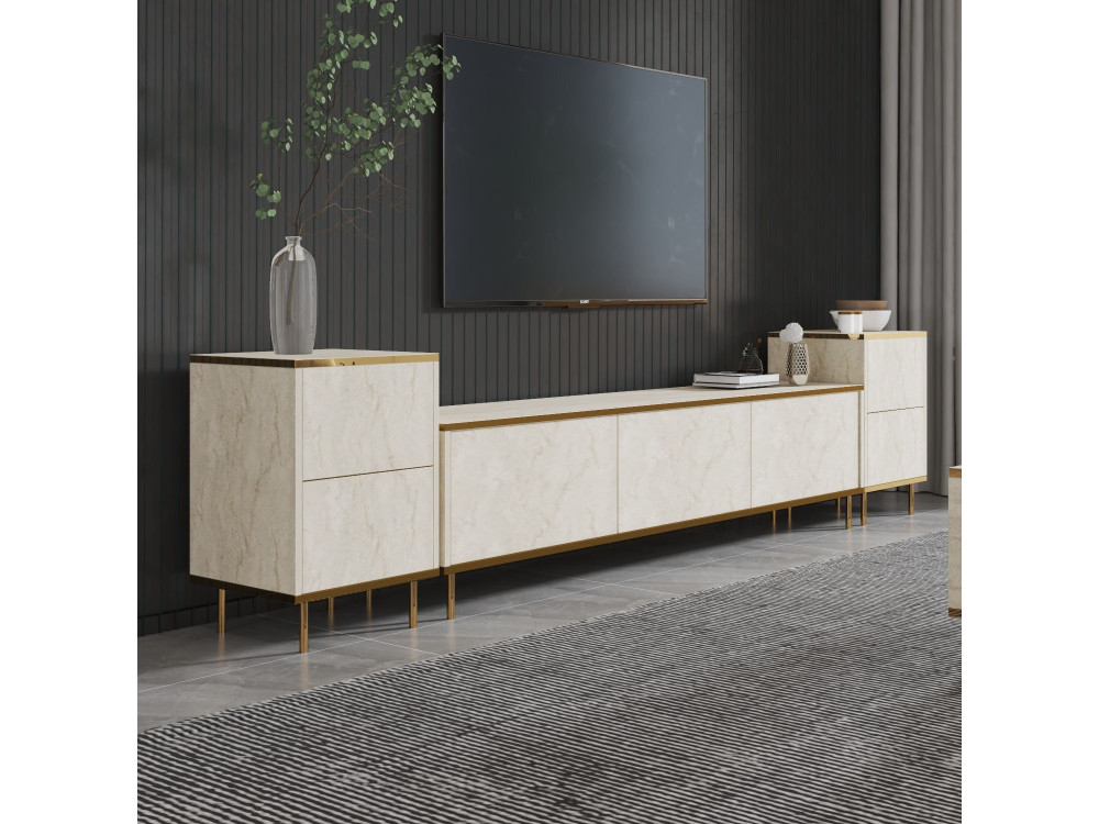 Soporte de TV de madera "Imaj" - 260 x 35 x 60 cm - TravertinOr
