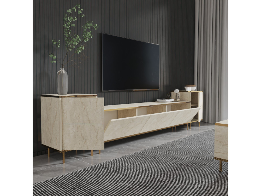 Soporte de TV de madera "Imaj" - 260 x 35 x 60 cm - TravertinOr