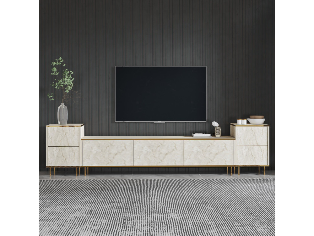 Soporte de TV de madera "Imaj" - 260 x 35 x 60 cm - TravertinOr