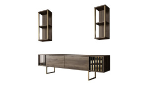 Soporte de TV de madera "Gold Line" - 180 x 30 x 48 cm - NogalNegro