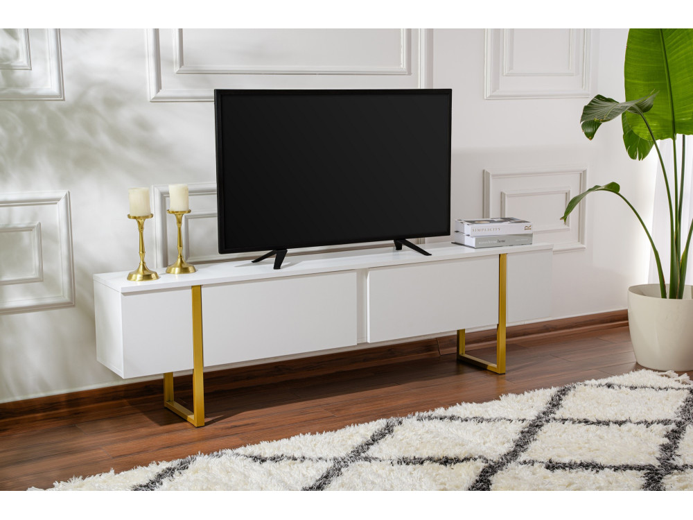 Soporte de TV de madera "Serenity" - 180 x 29 x 50 cm - Blanco