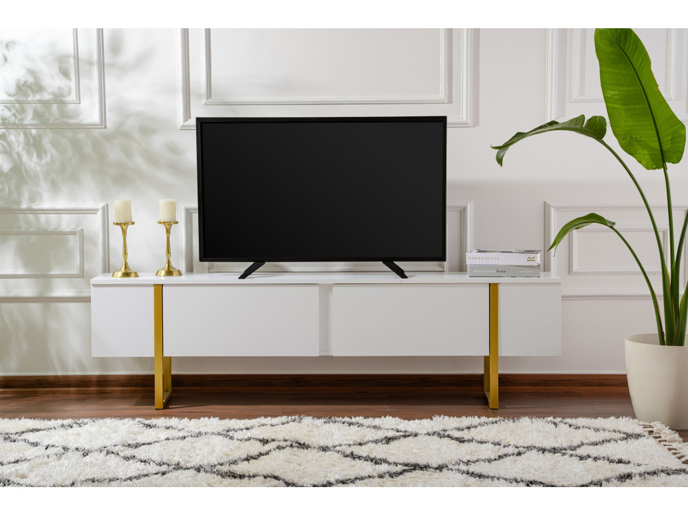 Soporte de TV de madera "Serenity" - 180 x 29 x 50 cm - Blanco
