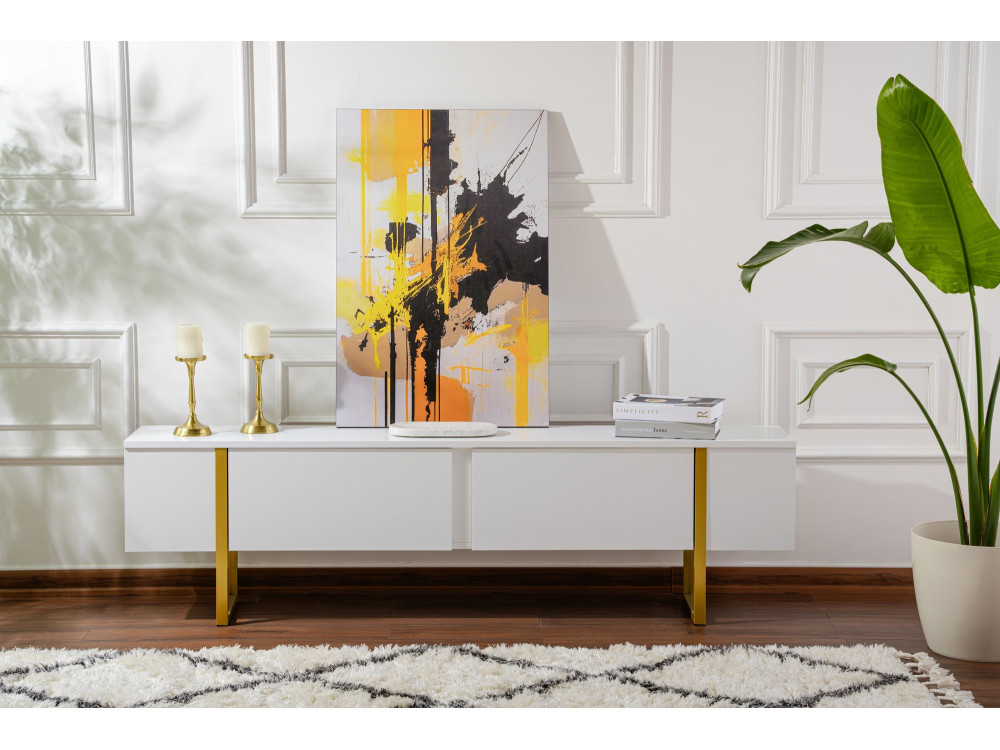 Soporte de TV de madera "Serenity" - 180 x 29 x 50 cm - Blanco