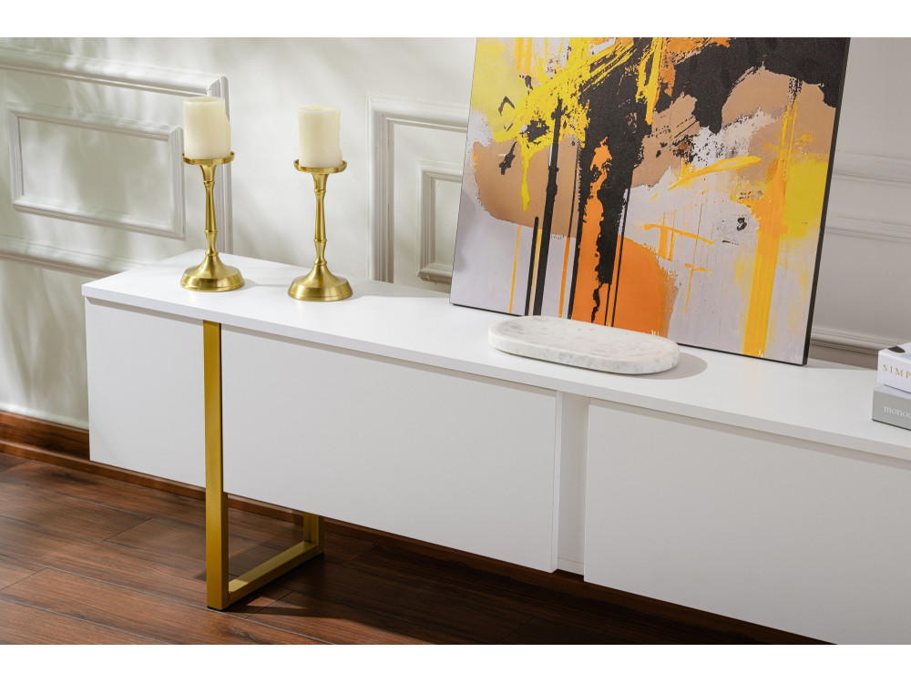 Soporte de TV de madera "Serenity" - 180 x 29 x 50 cm - Blanco