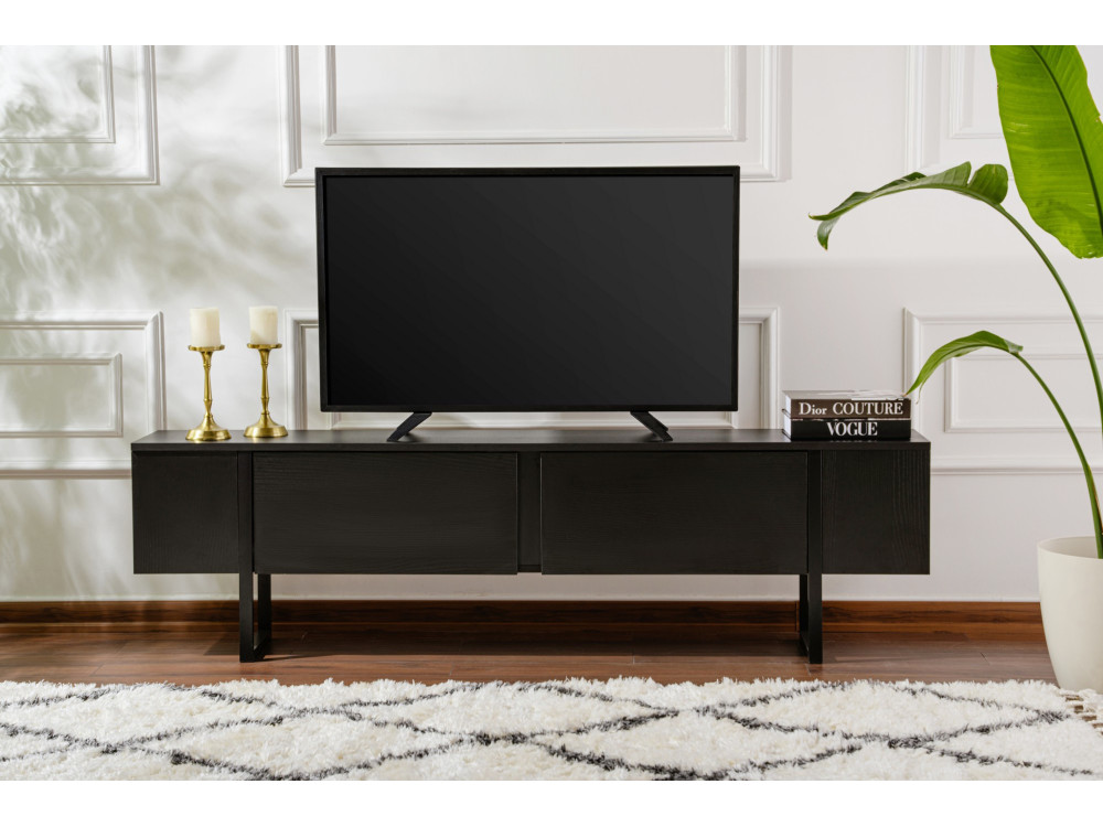 Soporte de TV de madera "Serenity" - 180 x 29 x 50 cm - Negro