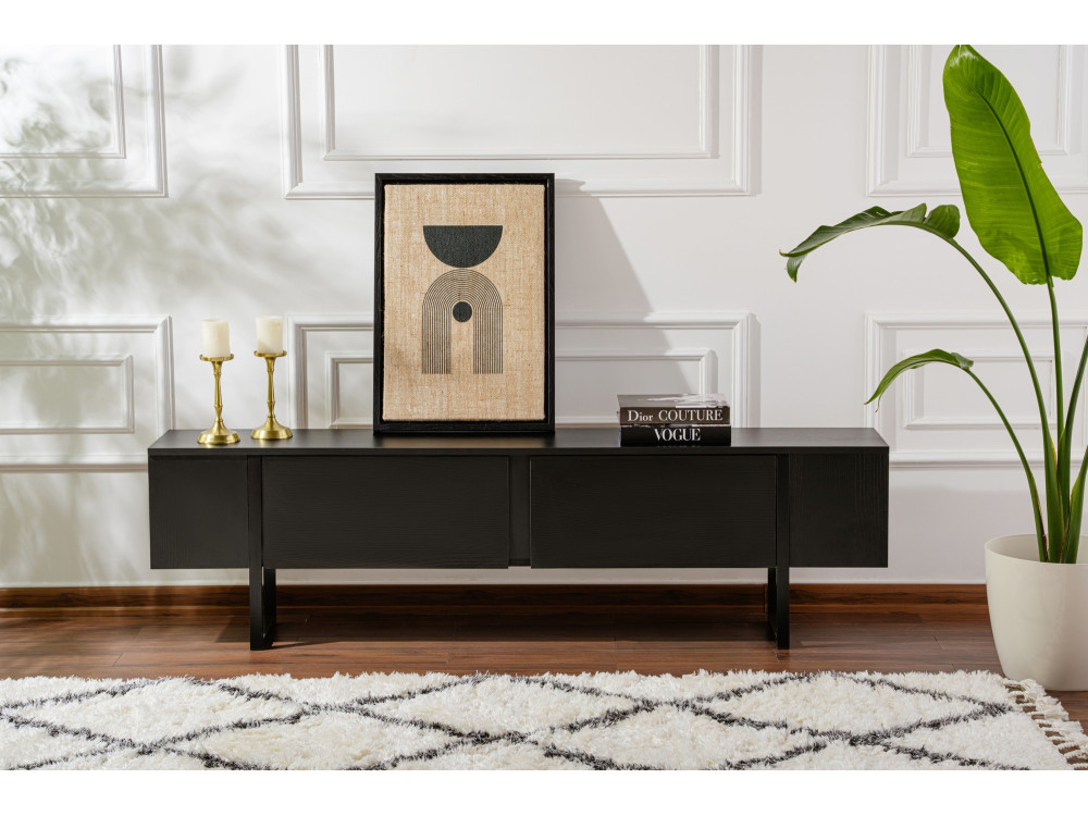 Soporte de TV de madera "Serenity" - 180 x 29 x 50 cm - Negro