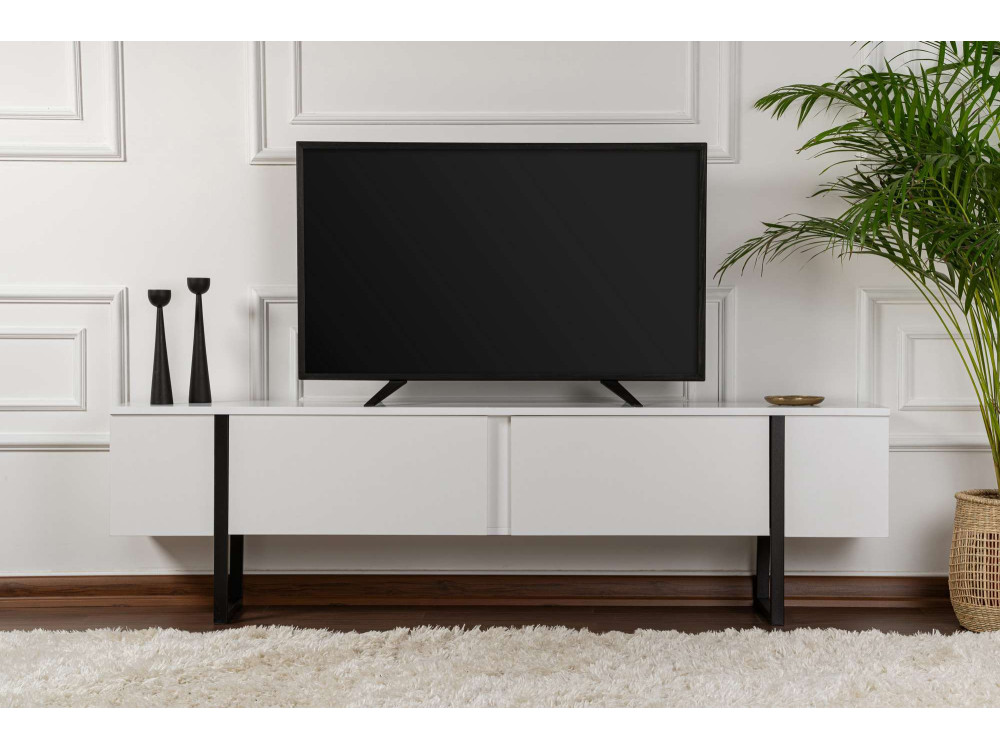 Mueble TV de madera "Serenity" 180 x 30 x 45 cm - Blanco