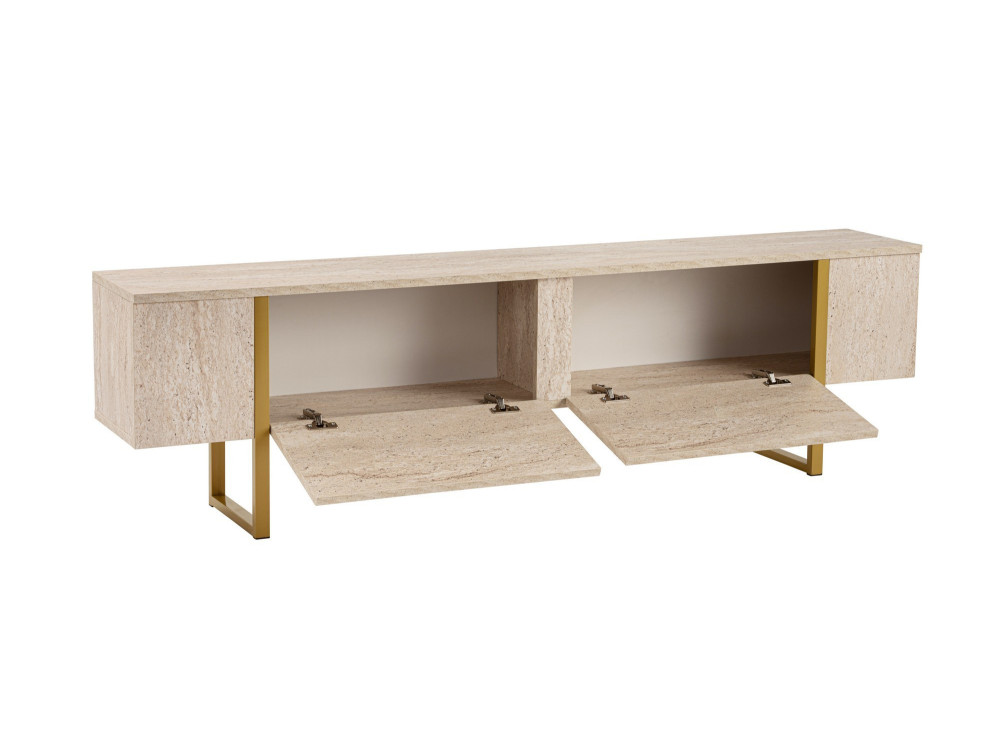 Mueble TV de madera "Serenity" 180 x 30 x 50 cm - Travertino