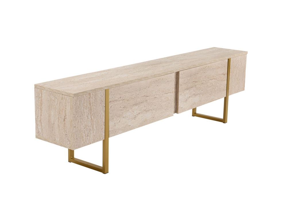 Mueble TV de madera "Serenity" 180 x 30 x 50 cm - Travertino