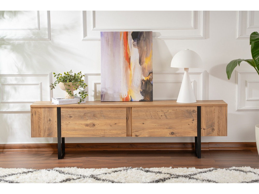 Mueble TV de madera "Serenity" 180 x 30 x 50 cm - Pino Atlántico