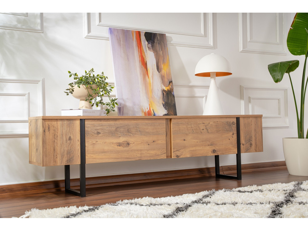 Mueble TV de madera "Serenity" 180 x 30 x 50 cm - Pino Atlántico
