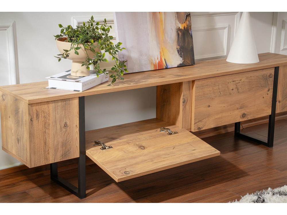 Mueble TV de madera "Serenity" 180 x 30 x 50 cm - Pino Atlántico