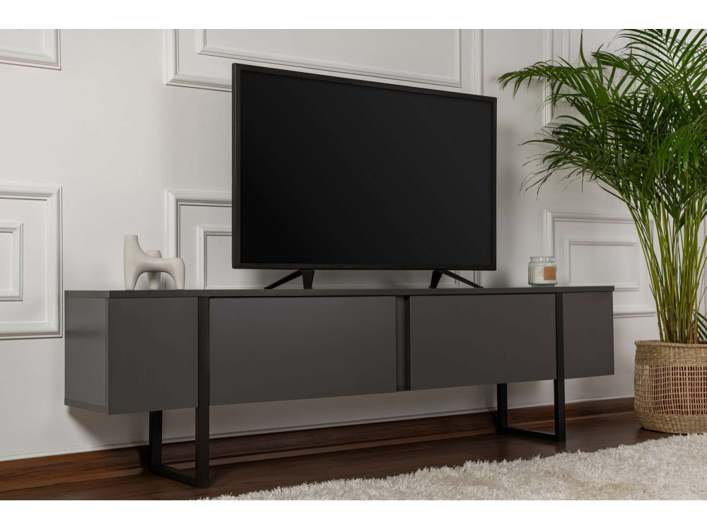 Mueble TV de madera "Serenity" 180 x 30 x 50 cm - Antracita