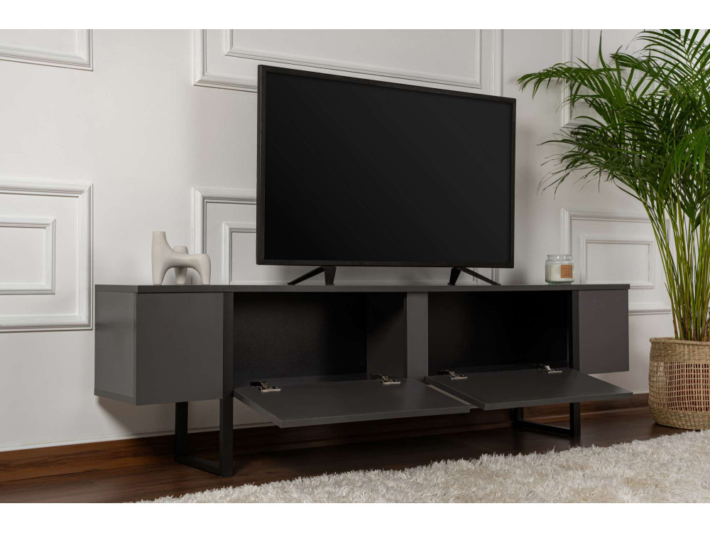 Mueble TV de madera "Serenity" 180 x 30 x 50 cm - Antracita