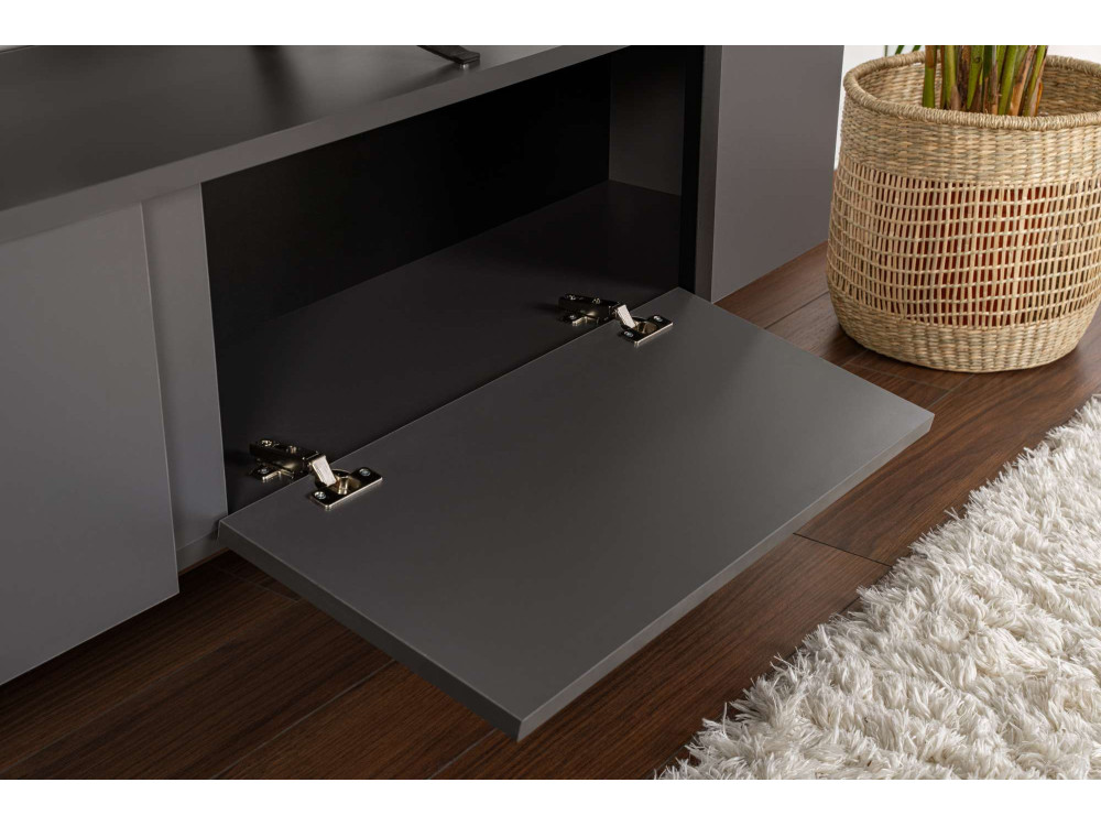 Mueble TV de madera "Serenity" 180 x 30 x 50 cm - Antracita
