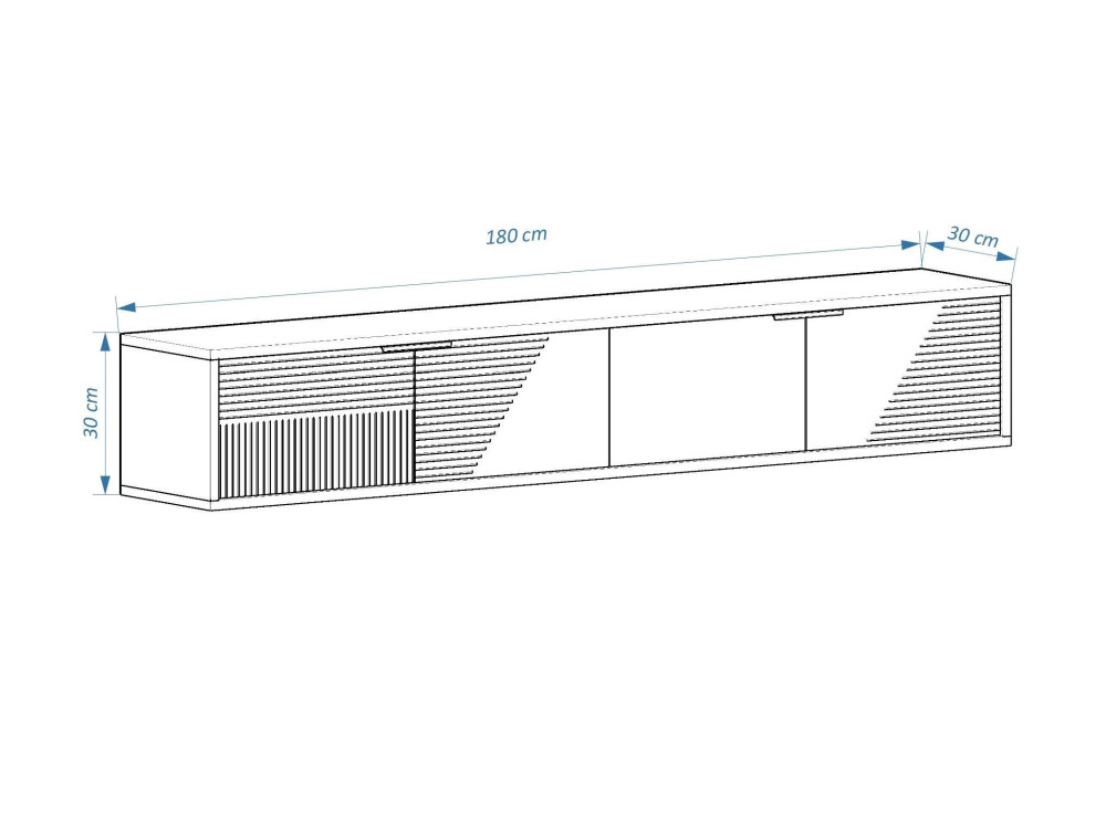 Mueble TV de madera "Parla" 180 x 30 x 30 cm - Antracita