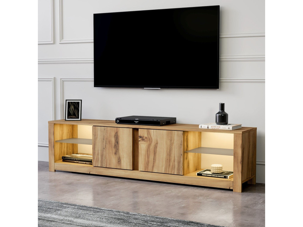Soporte de TV de madera "Aydos" 180 x 35 x 45 cm - Roble