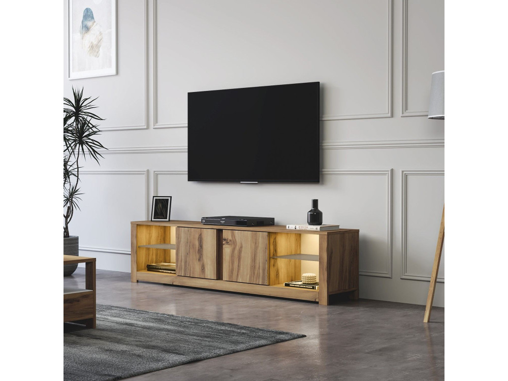 Soporte de TV de madera "Aydos" 180 x 35 x 45 cm - Roble