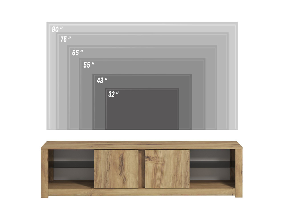Soporte de TV de madera "Aydos" 180 x 35 x 45 cm - Roble