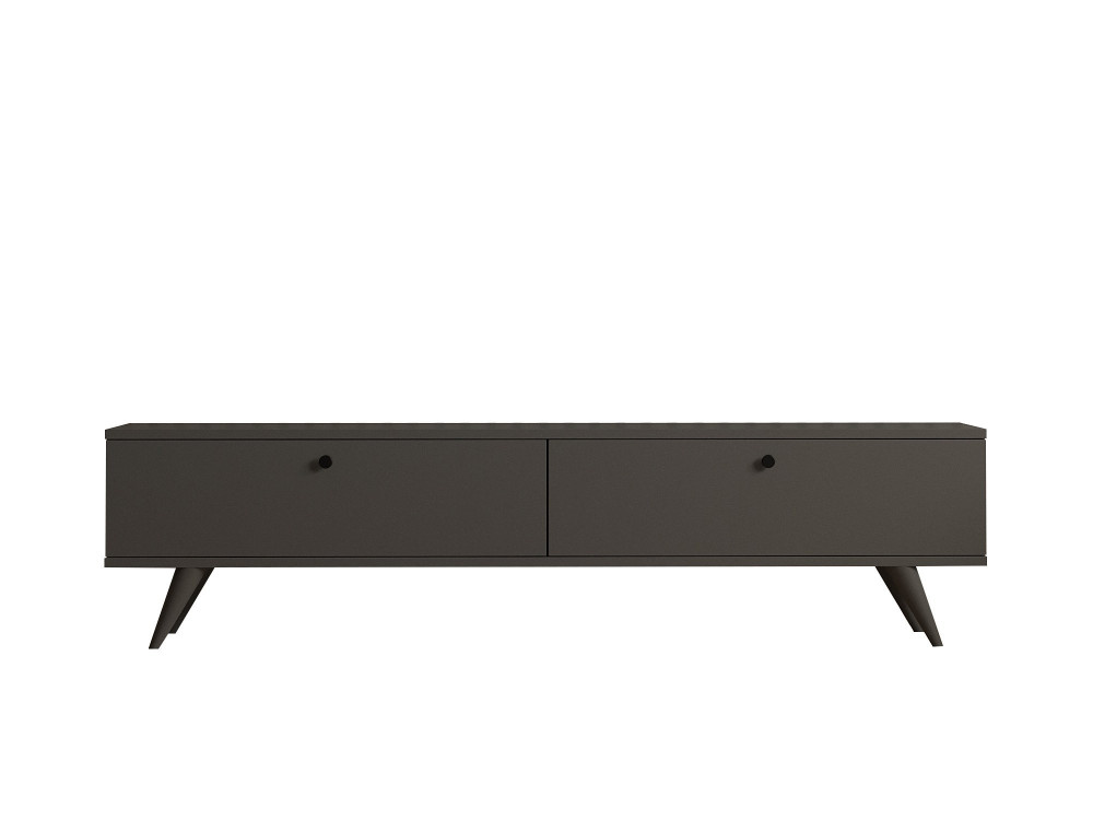 Mueble TV de madera "Parlak" - 160 x 25 x 40 cm - Gris antracita
