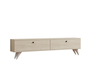 Soporte de TV de madera "Parlak" - 160 x 25 x 40 cm - Beige
