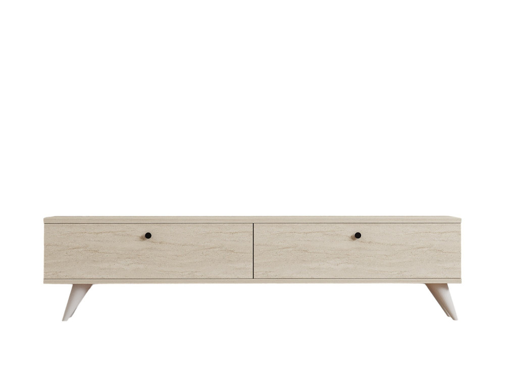 Soporte de TV de madera "Parlak" - 160 x 25 x 40 cm - Beige
