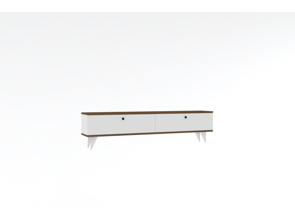 Soporte de TV de madera "Parlak" - 160 x 25 x 40 cm - Blanco