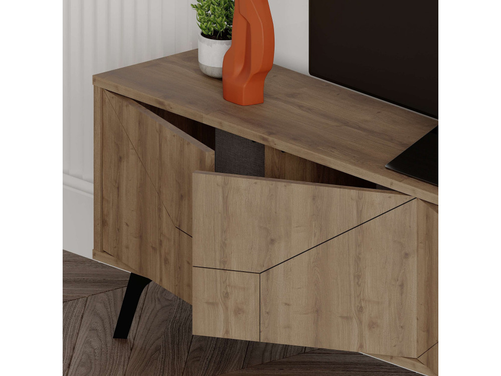 Soporte de TV de madera "Dune" - 180 x 29 x 50 cm - Marrón
