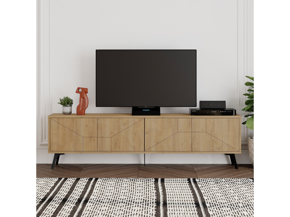 Soporte de TV de madera "Dune" - 180 x 29 x 50 cm - Beige