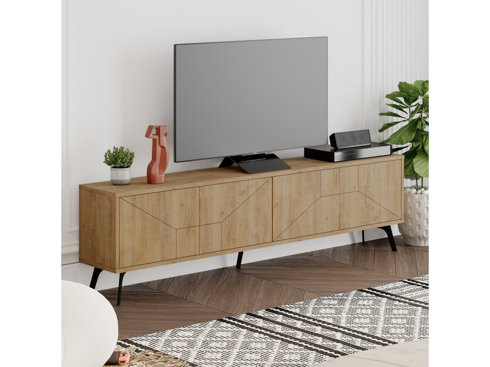 Soporte de TV de madera "Dune" - 180 x 29 x 50 cm - Beige