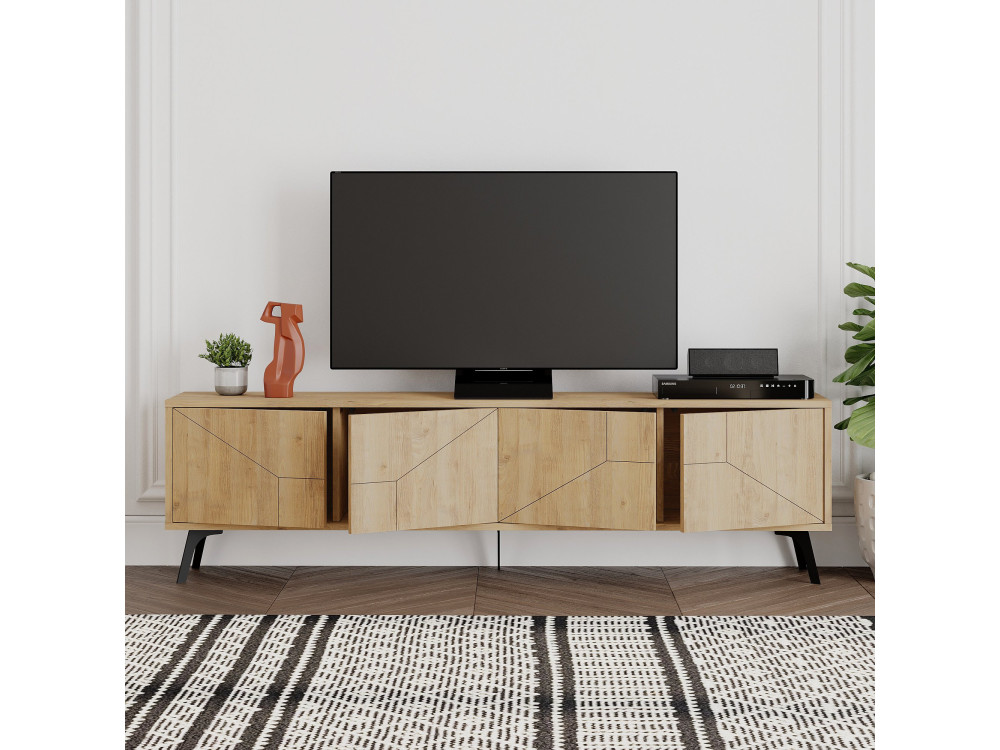 Soporte de TV de madera "Dune" - 180 x 29 x 50 cm - Beige