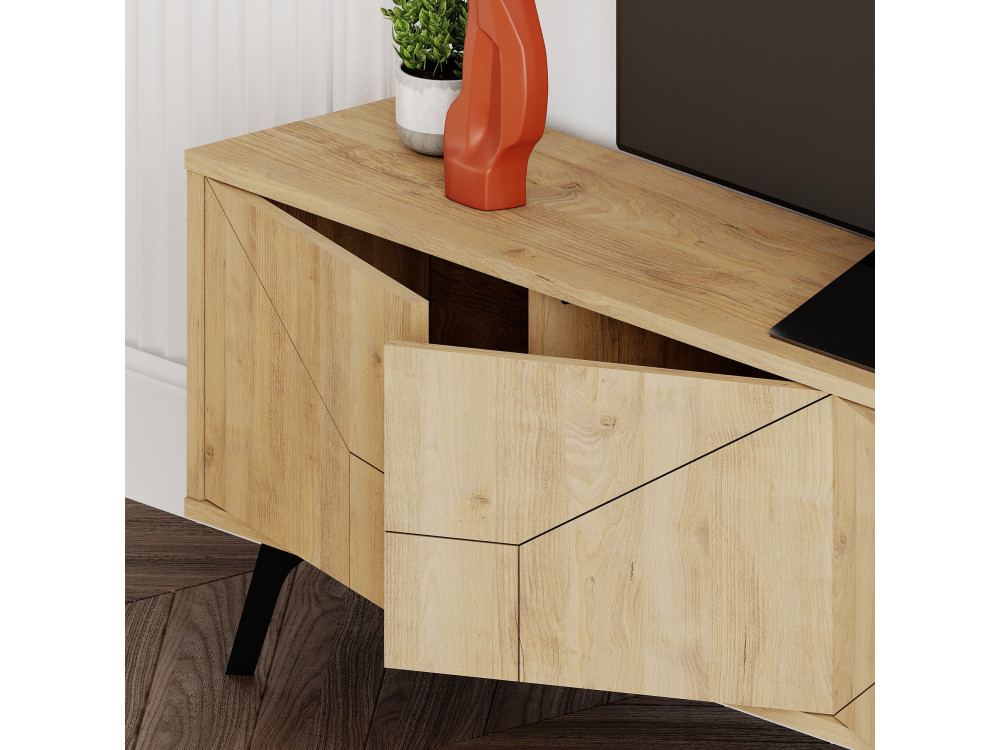 Soporte de TV de madera "Dune" - 180 x 29 x 50 cm - Beige