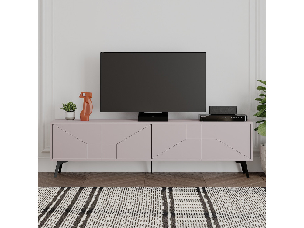 Soporte de TV de madera "Dune" - 180 x 29 x 50 cm - Marrón moca claro