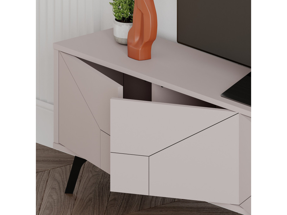 Soporte de TV de madera "Dune" - 180 x 29 x 50 cm - Marrón moca claro