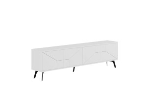 Soporte de TV de madera "Dune" - 180 x 29 x 50 cm - Blanco