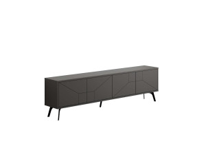 Soporte de TV de madera "Dune" - 180 x 29 x 50 cm - Gris antracita