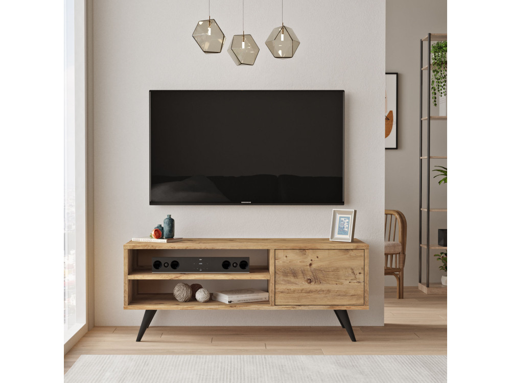 Soporte de TV de madera "Imo" - 110 x 40 x 44 cm - Marrón