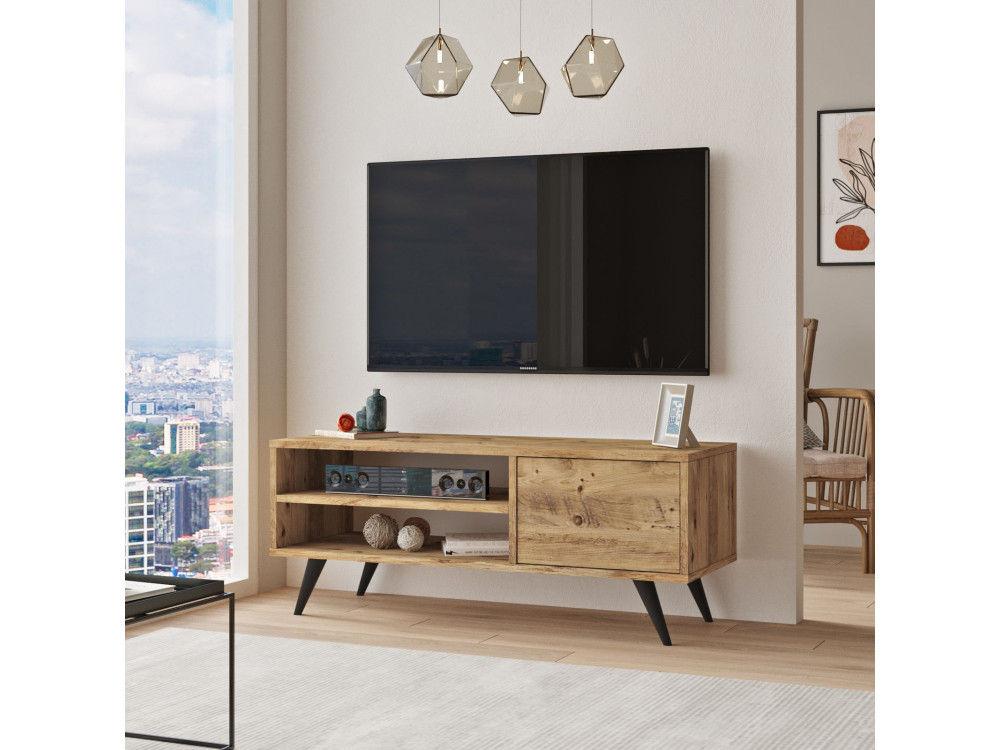 Soporte de TV de madera "Imo" - 110 x 40 x 44 cm - Marrón