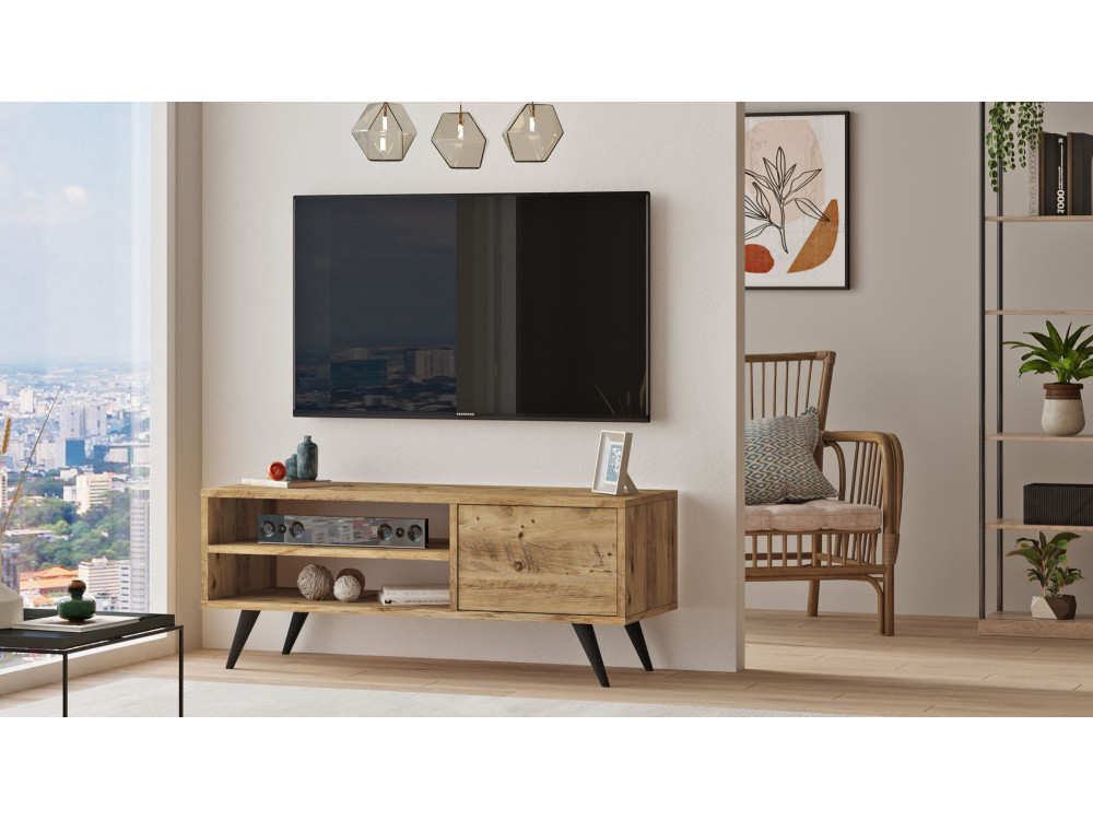 Soporte de TV de madera "Imo" - 110 x 40 x 44 cm - Marrón