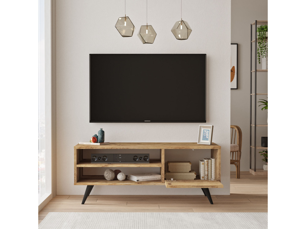 Soporte de TV de madera "Imo" - 110 x 40 x 44 cm - Marrón