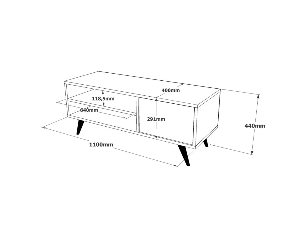 Soporte de TV de madera "Imo" - 110 x 40 x 44 cm - Marrón