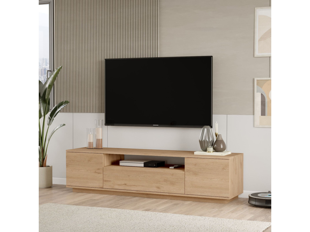 Soporte de TV de madera "Rowen" - 180 x 44 x 44 cm - Marrón