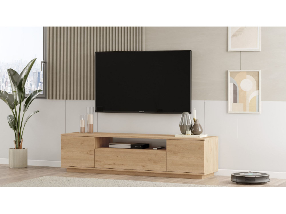 Soporte de TV de madera "Rowen" - 180 x 44 x 44 cm - Marrón