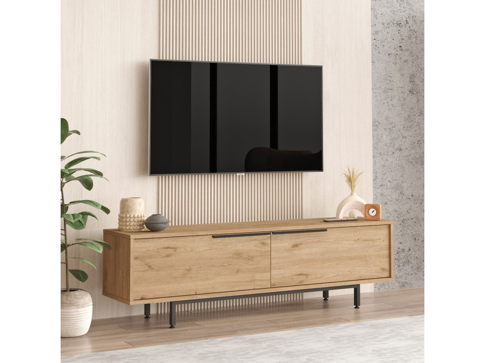 Soporte de TV de madera "Calvin" - 160 x 35 x 45 cm - Marrón